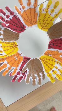 Handprint Leaf Wreath in 2022 | Preschool crafts, Fall crafts, Fall arts and crafts