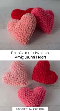 Looking for a fun and easy project to start off 2024? #crochet #crochet365knittoo #crochetheart #amigurumicrochet #crochetamigurumi #amigurumi #amigurumiheart #crochetheartpattern