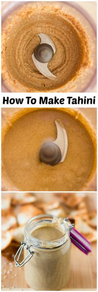 How To Make Tahini with only two ingredients! The results are a smoky tahini that tastes amazing in dips. #vegan #dip #cleaneating