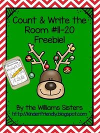 Hi Teacher Friends! Here is a Christmas gift for you and your students. This count and write the room freebie is a favorite with the kindergarten kids. We hope your students enjoy it and have lots of fun practicing those numbers 11-20. It is our way of saying thank you for your support!