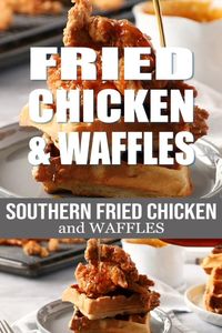 Chicken and waffles is the perfect start to any lazy brunch. Dress it up with maple syrup and serve with fresh squeezed oj or mimosas! Trust me, this is the best chicken and waffles recipe! Don't forget the spicy hot sauce! #southern #friedchicken #chicken #waffles #delicious | wellseasonedstudio.com @wellseasonedstudio