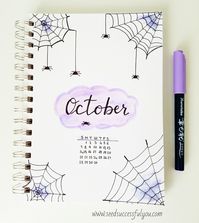 October bullet journal cover page idea. 🕸🕷