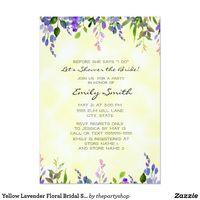 Yellow Lavender Floral Bridal Shower Invitation