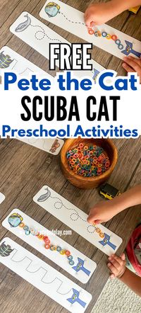 FREE Pete the Cat SCUBA CAT Worksheets