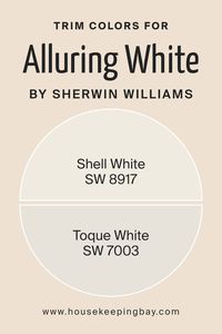 Trim colors, like SW 8917 – Shell White and SW 7003 – Toque White, play a vital role in complementing and enhancing the main wall color in any space. The right trim color can add a touch of elegance and complete the look of a room by creating a cohesive and polished appearance. For Alluring White SW 6343 by Sherwin Williams, choosing an appropriate trim color is crucial because it helps to frame the wall color, making it stand out more prominently.