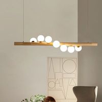 Linearc Modern Linear Pendant Light Glass Globe 7-Light Kitchen Island Light-Homary