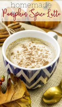 This Homemade Pumpkin Spice Latte Recipe is heavenly! If you're a die hard PSL lover, like I am, this recipe is for you!