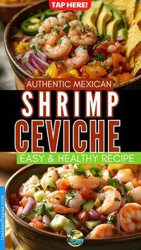 Discover how to make shrimp ceviche in authentic Mexican style with this easy and delicious recipe. Perfectly balanced with lime juice, fresh ingredients, and a hint of spice, this ceviche is healthy and refreshing. Ideal for food lovers seeking something light yet full of flavor. Click to learn this authentic shrimp ceviche recipe and bring the taste of Mexico to your table!  |food| |recipe|