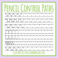 Pencil Control Paths for Tracing / Continuing the Path Clip Art Commercial Use