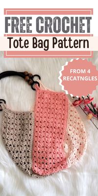 This easy crochet bag free pattern is made from 4 rectangles. It is perfect for spring and beginner friendly. This spring crochet bag made from rectangles is the perfect addition to any wardrobe. Simple, quick and fund crochet project everyone should try.