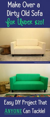 How to Easily Make Over a Sofa With Paint - Happiness is Homemade