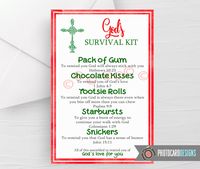 Gods SURVIVAL Kit Christmas Survival Kit Church Tag | Etsy