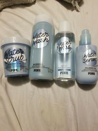 New Victoria's Secret VS PINK Water Mist, Scrub, Wash & Serum 4 piece set. All full size