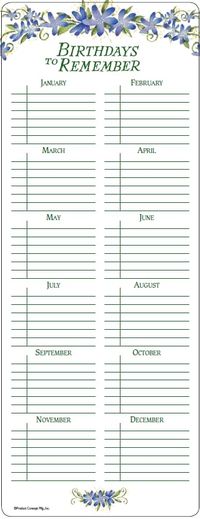 PRICES MAY VARY. 13 x 5 inches 7 spaces to write down birthdays for each month of the year High quality magnet Magnetic Birthday Calendar with Floral Design. 7 spaces to write down birthdays for each month. high quality magnet