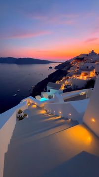 Experience the enchanting allure of Santorini, Greece as the sun dips below the horizon, casting a golden glow over its iconic white-washed buildings. Lose yourself in the romance of this idyllic island escape. #SantoriniSunset #GreekIslands #TravelInspiration