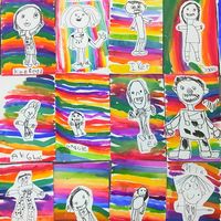 Cassie Stephens: Kindergarten Rainbows and Self-Portraits!