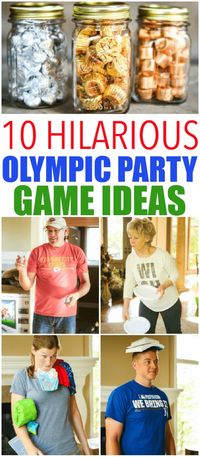 10 hilarious Olympics party games that are perfect for getting ready for the 2016 summer games in Rio! Fun for kids, for teens, and even for adults! Tons of simple minute to win it style activities that use things around the house. And for your winners? Chocolate Olympic medals! I can’t wait to try the household triathlon.