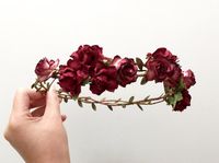 Autumn rose flower crown headband/ purple burgundy by AbbeysBlooms