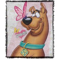 PRICES MAY VARY. SCOOBY DOO! BUTTERFLY WOVEN THROW BLANKET 50" x 60": Our woven throw blanket with fringed trim features a fabric weight of 530gsm and offers endless warmth and comfort. The ideal gift for the fan in your life, our cozy all-season blanket is generously sized, making it perfect for beds and couches, wall decor, or use while travelling. SHRINK and FADE RESISTANT: This comfy blanket is crafted from 60% polyester and 40% cotton. Fade and stain resistant, this throw is hand-printed in