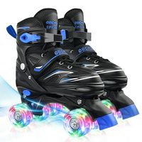 OBENSKY is a professional manufacturer of Sports Goods and Industry Goods. Designed for girls and boys who loving skating, these skates are perfect for beginners practicing their skills in the roller rink, park or on the sidewalk.The 4-Adjustable roller skate is great for growing kids who love skates. Full shining wheels can make them the most unique among the crowd. They have unisex sizing for girls and boys. OBENSKY roller skate is an excellent choice for kids! Size: Medium-Big Kid (1-4 US).