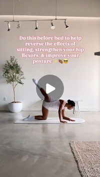 Arianna Elizabeth | Yoga & Pilates Studio Owner on Instagram: "Strong hip flexors 🤝 me 

✨ Hip flexors work with the glutes and torso muscles to stabilize the spine, which helps maintain good posture

✨Stretching hip flexors can help you move more easily and avoid pain and stiffness in your hips and back

✨Hip flexors connect to your lower back and core muscles, so strengthening them can improve your core stability

15-20 each day/per side 😉

#pilates #hipflexors #workoutsforwomen #pilatesteacher"