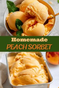 This peachy keen peach sorbet is perfect for summer. With only 4 simple ingredients and loads of peachy goodness, it’s sure to be a bit hit!