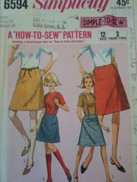 Vintage  1966 Simplicity  Simple to Sew skirt with and without suspenders sewing pattern