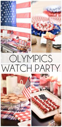 how to throw the cutest Olympics watch party - the all-American menu + the Team USA decorations + an easy Olympic torch craft = adorable America party!