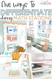 This post shares five ways to differentiate during math stations including Response to Invention and Tier 1, Tier 2, and Teir 3 learners.