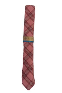 penguin original plaid pink skinny mens neck tie