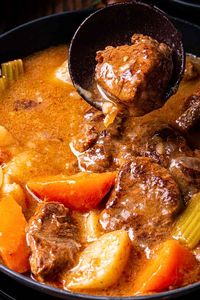 This easy Crockpot Beef Stew recipe has fall-apart tender beef and vegetables simmered in a rich broth—perfect for a cozy meal on a cold day!