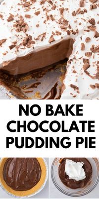 Take a bite of heaven with this No-Bake Chocolate Pudding Pie! This Chocolate Pudding Pie Recipe is a dream come true for chocolate lovers. Made with Easy Chocolate Pudding and a delectable crust, it's a Chocolate Pie With Pudding that will satisfy any sweet tooth. No need for baking—this pie delivers all the richness of a Baked Chocolate Pudding in a fraction of the time. Perfect for parties or a cozy night in, indulge in this heavenly dessert today! Your guests won't believe how easy it is to make, and it might just become your go-to Chocolate Pudding Pie Recipe. Don't miss out on this delightful, no-fuss dessert that's sure to impress.