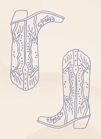 Coastal Cowboy Boots Aesthetic Print