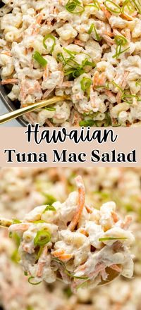 his Hawaiian tuna mac salad is a protein-packed version of a classic, creamy pasta favourite. A simple mayonnaise-based dressing, with the perfect balance of sweetness and tang is all you need for the best macaroni salad ever!