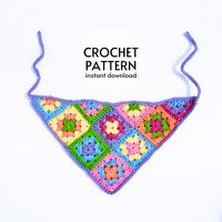 CROCHET PATTERN Granny Square Bandanna Crochet Pattern - Etsy