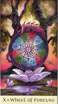 Nguy cơ Lá X. Wheel of Fortune - Crystal Visions Tarot bài tarot