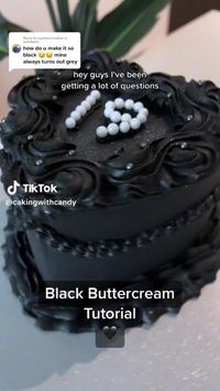 Black buttercream tutorial! 🖤 This method is a game-changer for achieving deeper, more vibrant colours (not just black). How to make black buttercream #cakedecorating #buttercreamcake #caketutorial #blackbuttercream #blackbuttercreamtutorial #blackcake #blackfoodcoloring #foodcoloring #americolor #blackheartcake credits to: @cakingwithcandy