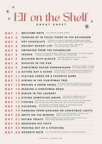 Elf on the Shelf Cheat Sheet