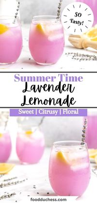 A classic summer time drink gets a floral fun twist in this Lavender Lemonade! This sweet, citrusy, and slightly floral drink is made by creating an easy to make lavender simple syrup, and mixing it with freshly squeezed bright, citrusy lemons, and then of course some ice cold water! As well, this Lavender Lemonade can easily be made sparkling, by substituting the water for club soda, and can also be made alcoholic with the addition of vodka! Perfect for a refreshing summertime sip!