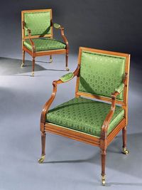 A PAIR OF GEORGE III SATINWOOD ARMCHAIRS - English Antique Furniture – Ronald Phillips ...