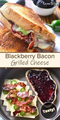 Delicious Blackberry Bacon Grilled Cheese. Sandwich Recipes.