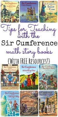 Using the Sir Cumference books to teach math is such a fun way to engage kids! Learn more about these stories, plus get FREE lessons to use along with the books to explore in a hands on way!