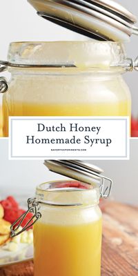 Dutch Honey Syrup Recipe is an easy homemade syrup for pancakes, waffles, French toast, biscuits or even vanilla ice cream! #homemadesyrup #dutchhoney www.savoryexperiments.com