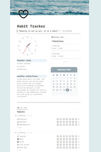 A straight-to-the-point habit tracker template you can duplicate for FREE into Notion. Keep track of habits you want to incorporate into your life with weekly check boxes. Update your completed week by filling in the number at the end of a habit. Over time you'll see what habits you thrive with and which ones you may want to focus more energy on. There's also a space for monthly reflections. Feel free to donate if you feel inclined!