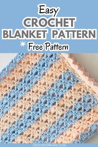 Try this easy lacy baby blanket or afghan with beautiful edging. This free crochet pattern is quick and easy and can be made in any size. The border is simple yet unique and beautiful. It is a beginner-friendly pattern that can be enjoyed by people of all skill levels. #crochetblanket, #freecrochetblanketpattern, #freecrochetblanketpattern, #crochetblanketedging