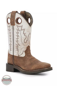 Smoky Mountain presents these distressed brown and antique white leather square toe boots. They have a vintage brown leather foot, a padded insole, thermoplastic rubber outsole, a .5" walking heel, are 9.5" total in height with pull straps for an easy pull on.
#smokymountain