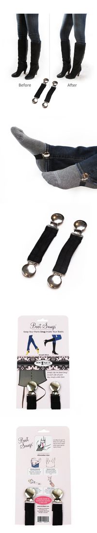 Boot Clips, Boot Straps Stirrups -- Boot Snugs Boot Straps Pant Clips for Smooth Jeans in Boots (1 Pair, Black) - Boot Snugs help keep your pants tucked snugly inside your boots. This prevents the uncomfortable feeling and unsightly look of bunched up pant legs at the knees. One pair will perfectly assist in keep... - Boots - Kitchen