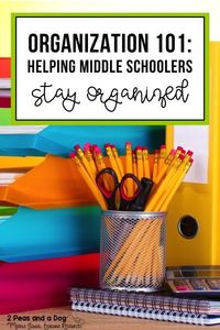 Great tips from 2 Peas and a Dog on how to keep a rotary middle school classroom and middle school students organized.#classroomorganization  #middleschool #organization