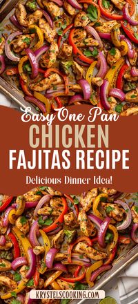 Oven Baked Chicken Fajitas Recipe: Looking for easy summer dinner ideas? This sheet pan chicken fajitas recipe is a must-try! Perfectly seasoned and baked to perfection.