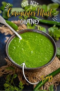 This tangy and spicy Green Chutney (Mint Coriander Chutney, Cilantro Mint Chutney, Indian Green Sauce) is the perfect accompaniment to serve with appetizers or Indian meals.